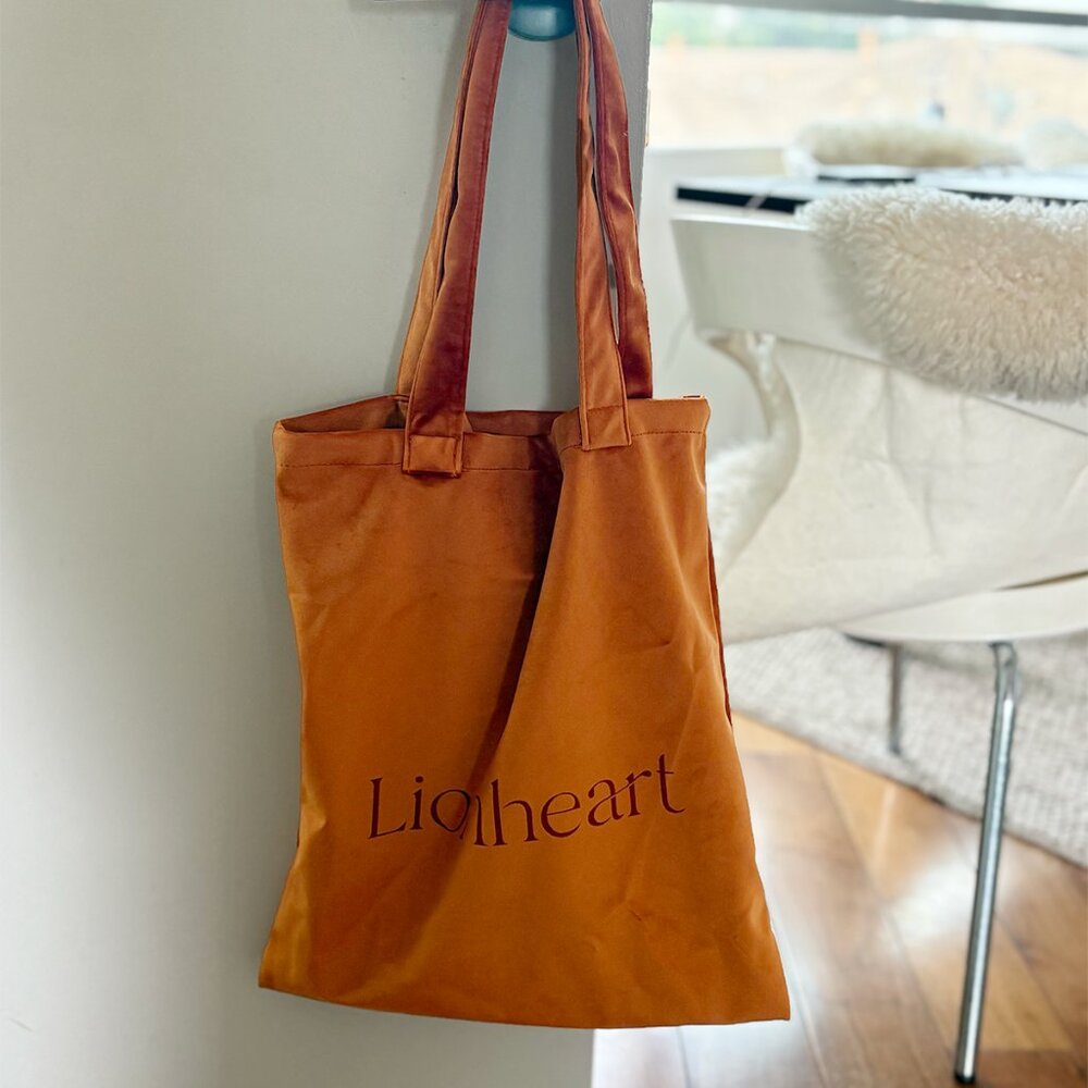 Lionheart Orange Velvet Tote
